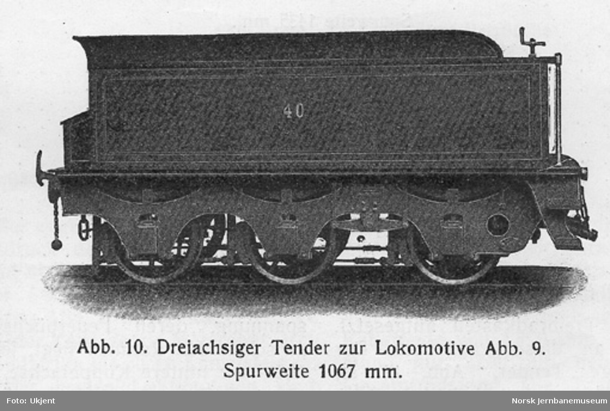 Leveransefoto Av Damplokomotiv Type Xv Nr 40 Fra Sachsische Maschinenfabrik Tenderen Norsk Jernbanemuseum Digitaltmuseum