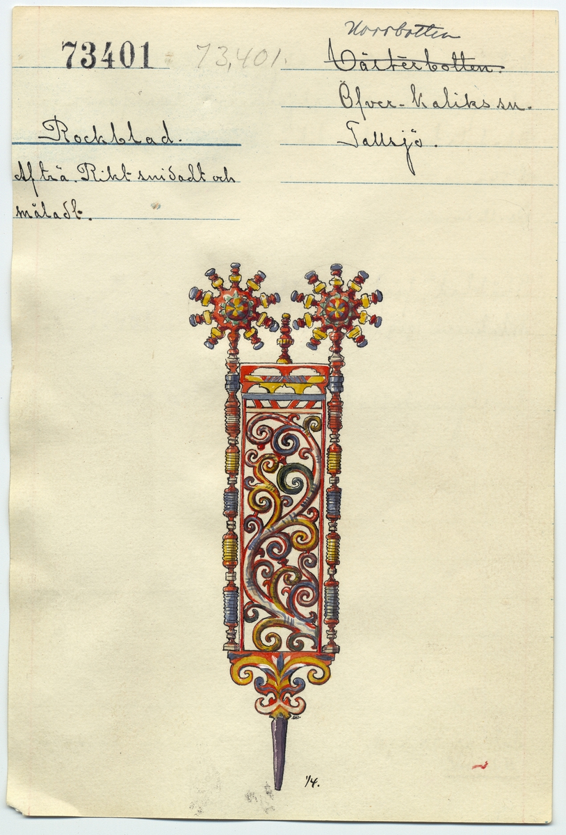 Katalogiseringskort, så kallad kataloglapp, från Nordiska museet