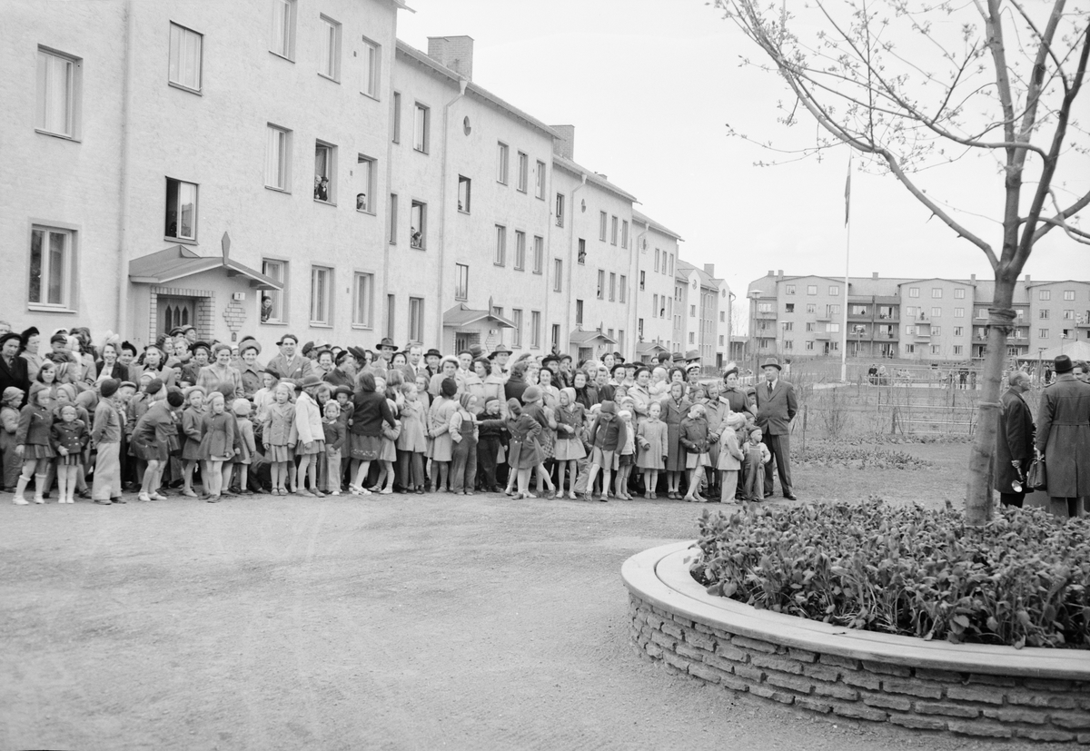 Stiftelsen Uppsalahem, Kungabesök, Uppsala, Juni 1951 - Upplandsmuseet 